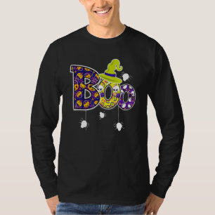 Boo With Witch Hat Spiders Pumpkin Boys Kids Hallo T-Shirt