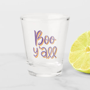 Boo Y’all – Elegant Halloween Calligraphy Shot Glass
