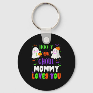 Boo-y Or Ghoul Mommy Loves You Boo Halloween Baby Keychain