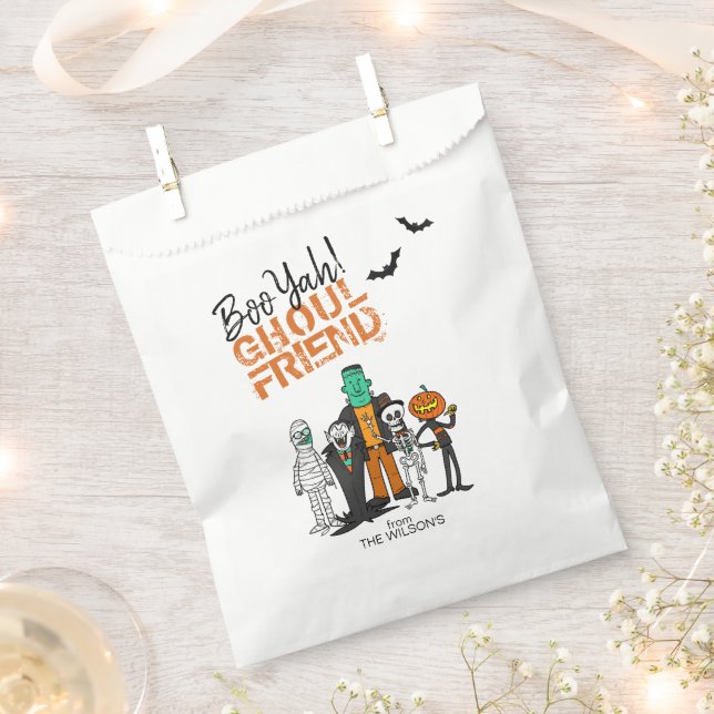 Boo Yah Ghoul Friend Halloween Monsters ID684 Favour Bag (Clipped)