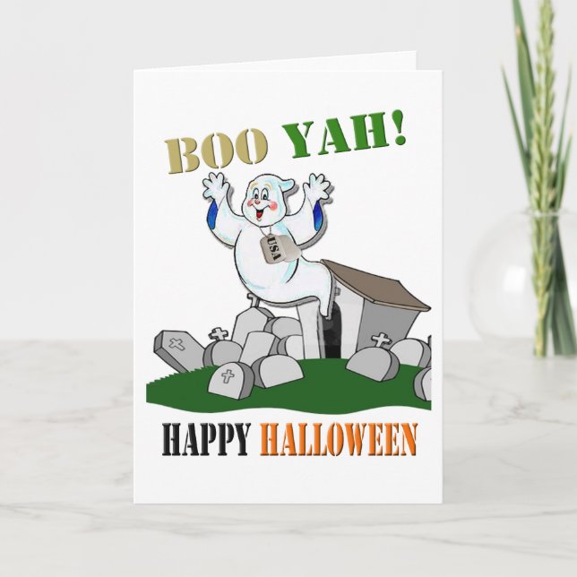 Boo Yah! Happy Halloween Card (Front)