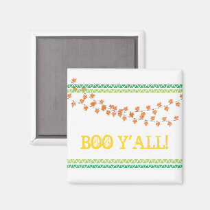 BOO Y'ALL Fall Leaves Family Halloween Fun Magnet