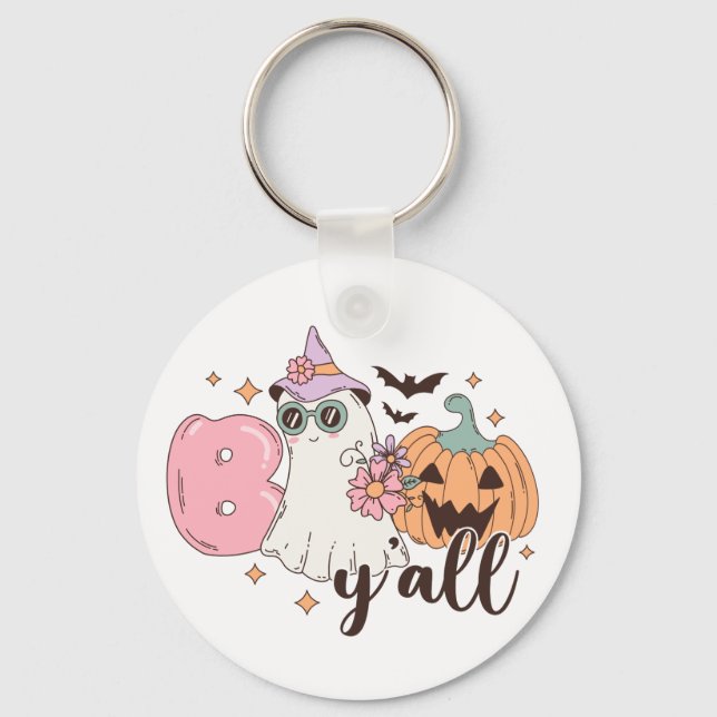 Boo Y'All Halloween Keychain (Front)