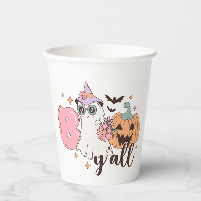 Boo Y'All Halloween Paper Cups (Front)