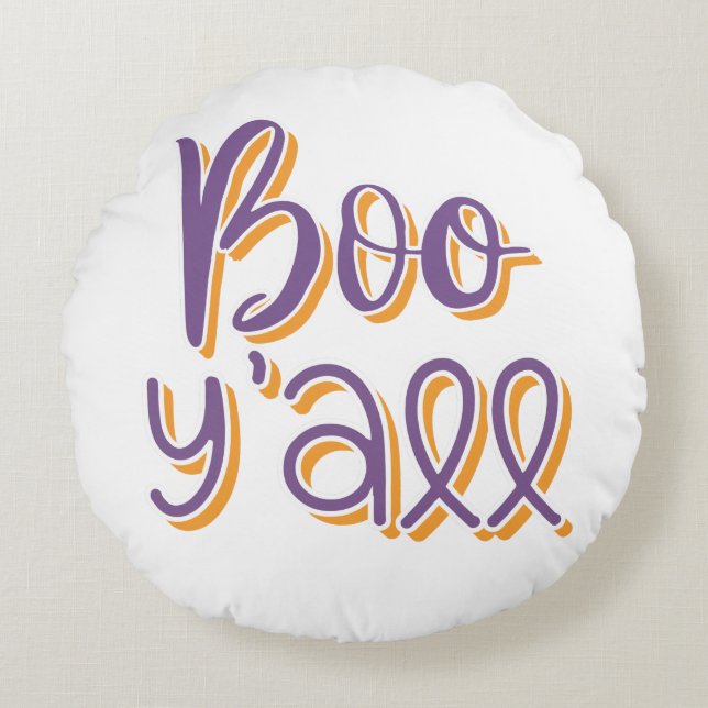 Boo Y'all Round Pillow (Front)