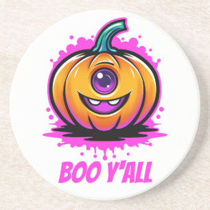 Boo Y'All, spooky adorable Halloween design Coaster