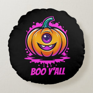 Boo Y'All, spooky adorable Halloween design Round Pillow