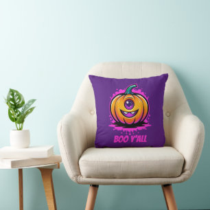 Boo Y'All, spooky adorable Halloween design Throw Pillow