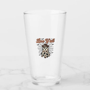 Boo Yall Western Ghost Halloween Design Glass