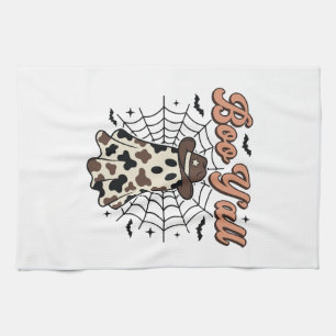 Boo Yall Western Ghost Halloween Design Kitchen Towel