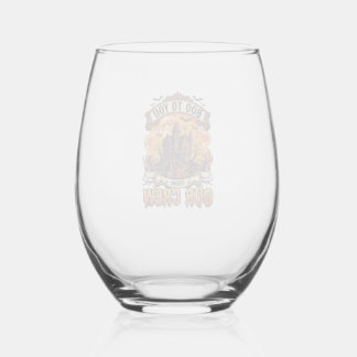 Boo You Our Crew Haunted House Halloween_1 Stemless Wine Glass