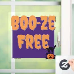 Boo‑ze Free | Halloween Sober Spook Window Cling