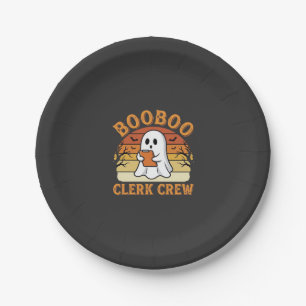 Booboo Clerk Crew Halloween Ghost Design_1 Paper Plate
