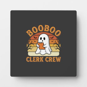 Booboo Clerk Crew Halloween Ghost Design_1 Plaque