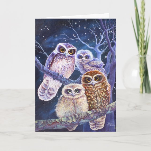 Boobook Owl Family Card (Front)