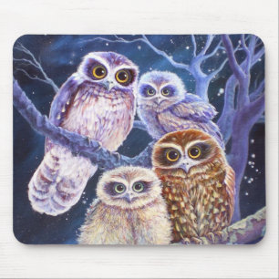 Boobook Owl Family Mouse Pad