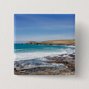 Boobys Bay Beach England 2 Inch Square Button