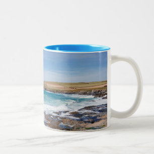 Boobys Bay Beach  England Two-Tone Coffee Mug