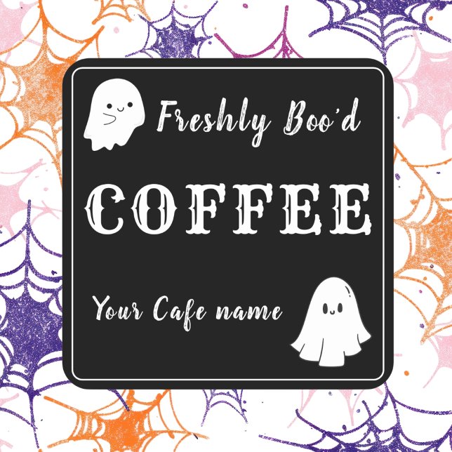 Boo'd noir Fraîchement Boo'd affaires Café Sticker (Créateur téléchargé)