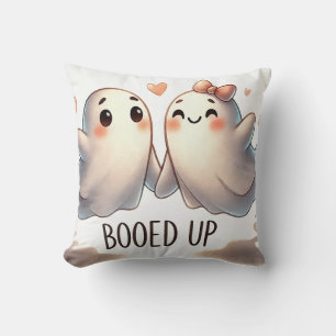 Booed Up Ghost Couple Throw Pillow
