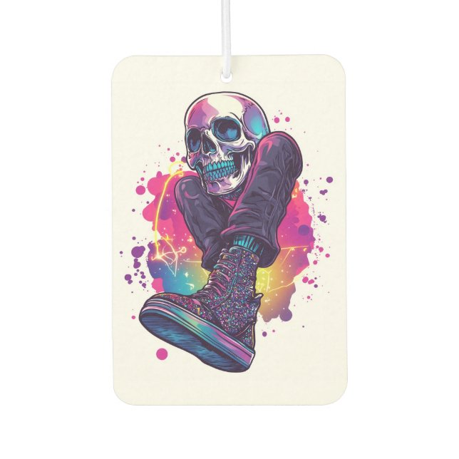 Boogie Bones � Funny 70s Disco Skull Air Freshener (Front)