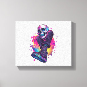 Boogie Bones – Funny 70s Disco Skull Canvas Print