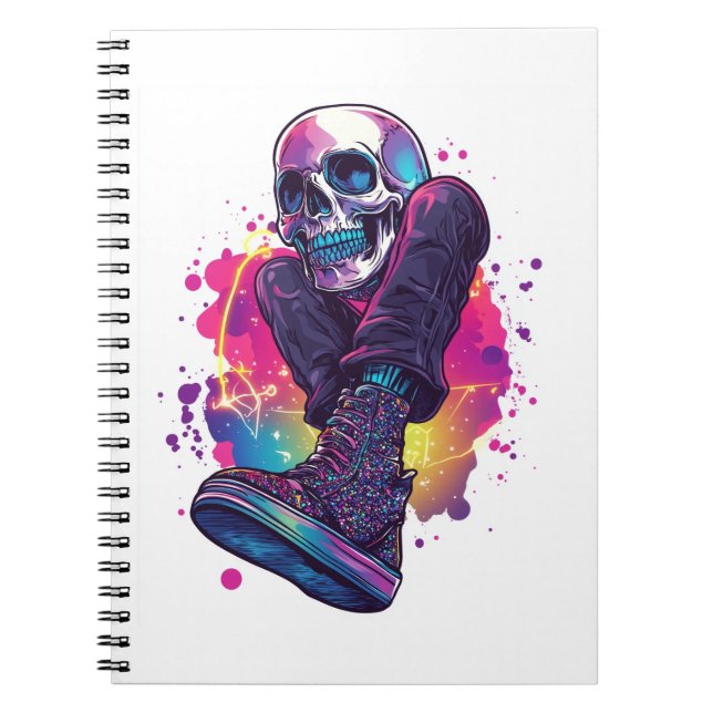 Boogie Bones – Funny 70s Disco Skull Notebook (Front)