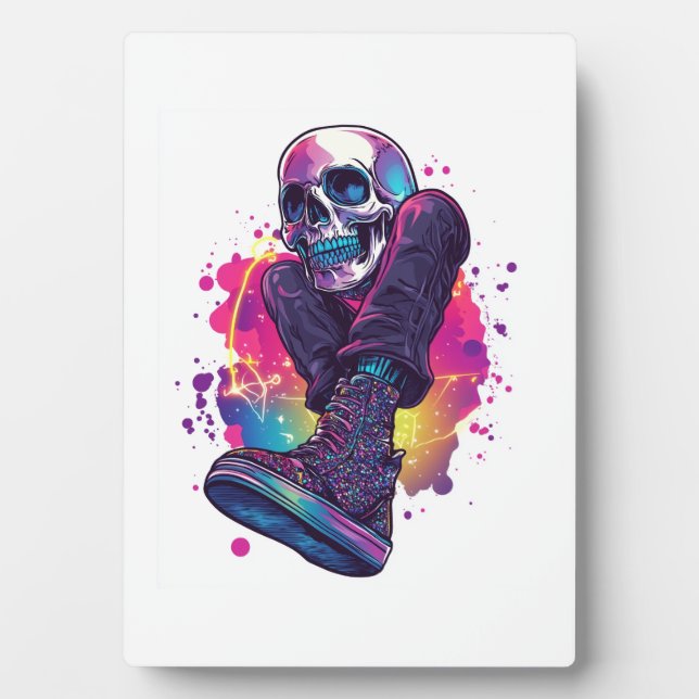 Boogie Bones � Funny 70s Disco Skull Plaque (Front)
