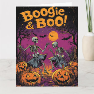 Boogie & Boo! - Halloween Skeletons and Pumpkins Card