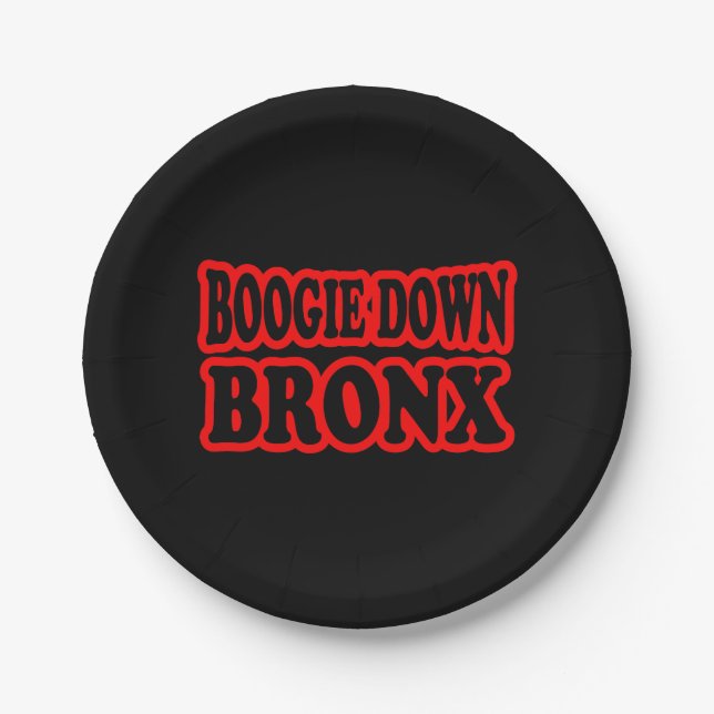 Boogie Down Bronx, NYC Paper Plate (Front)