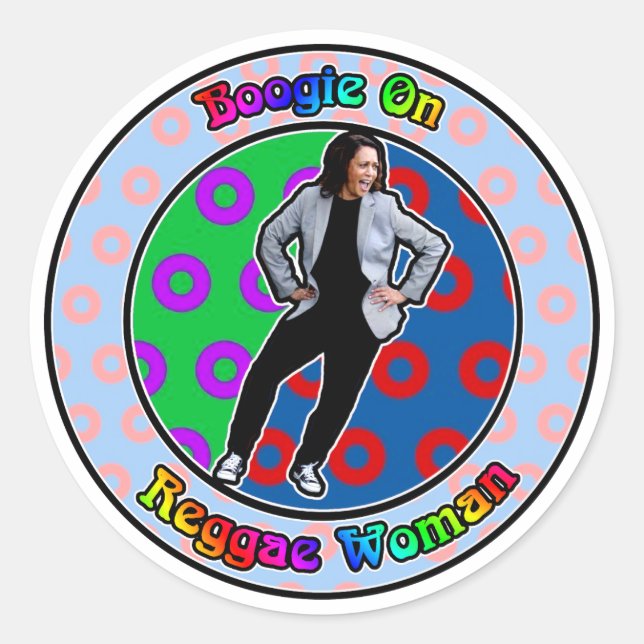 Boogie on Kamala Classic Round Sticker (Front)