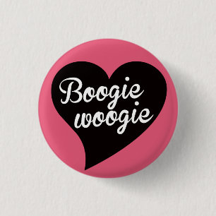 Boogie Woogie Black Heart Punch 1 Inch Round Button