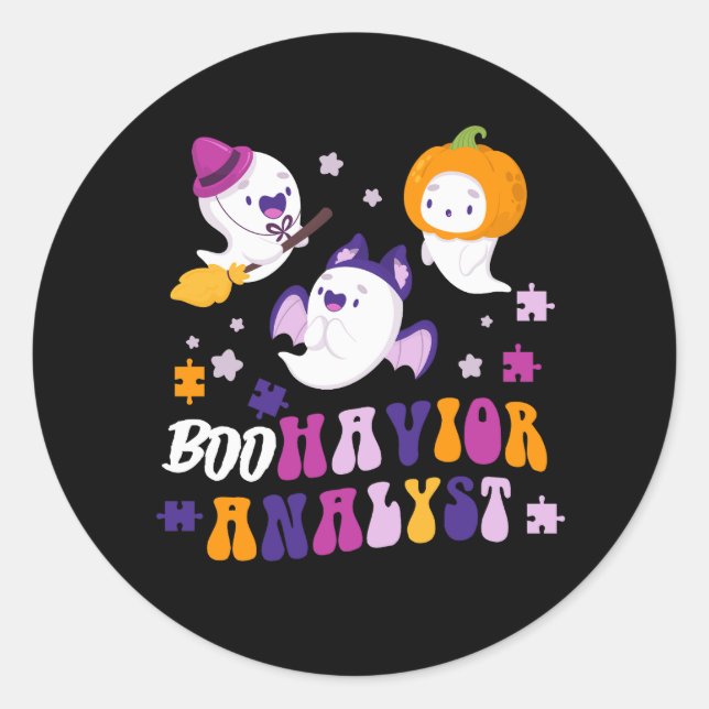 Boohavior Squad Analyst Squad ABA Therapist Hallow Classic Round Sticker (Front)