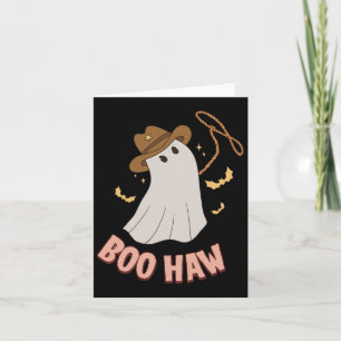 Boohaw Ghost Halloween Cowboy Cowgirl Costume Retr Card