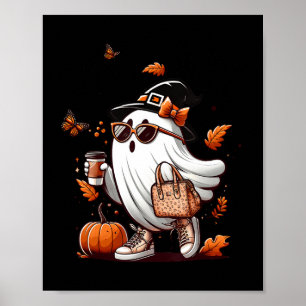Boojee Ghost Halloween Costume Pumpkin Spooky Seas Poster