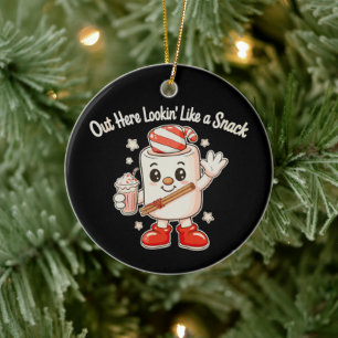 Boojee Out Here Lookin Like A Snack Candy Cane Ceramic Ornament
