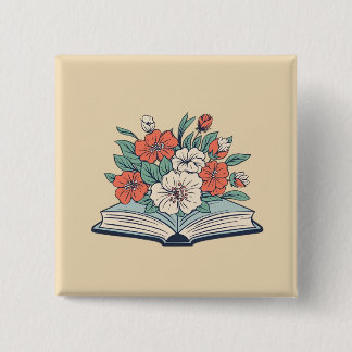 Book 2 Inch Square Button