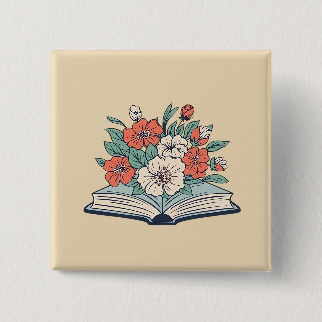 Book 2 Inch Square Button (Front)