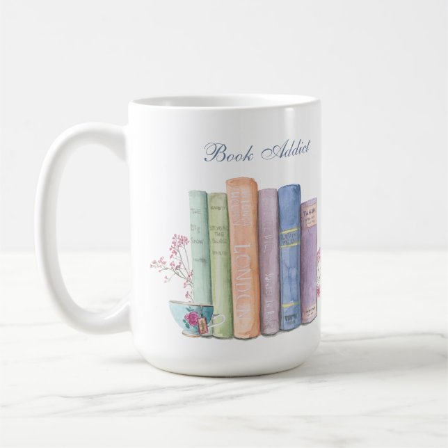 Book Addict Customizable Large Mug (Left)