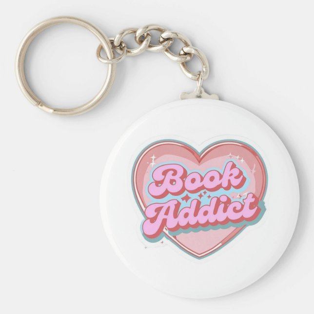 Book Addict Keychain (Front)