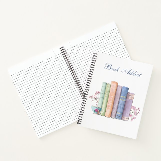 Book Addict Writers Customizable Spiral Notebook  (Inside)