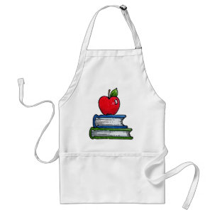 Book and apple standard apron
