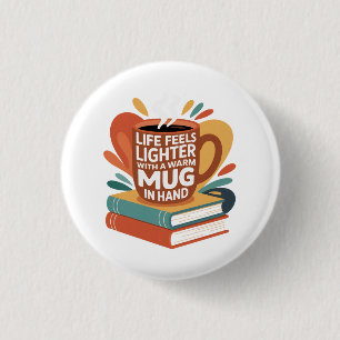 Book and Brew Bliss 1 Inch Round Button