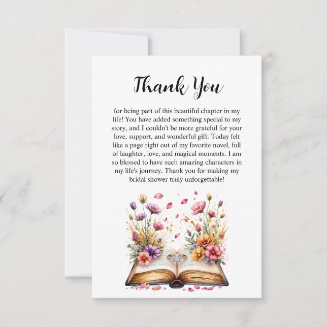 Book and Ring Theme Thank You Card (Front)