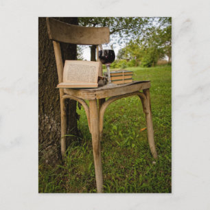 Book and Wine Postcard