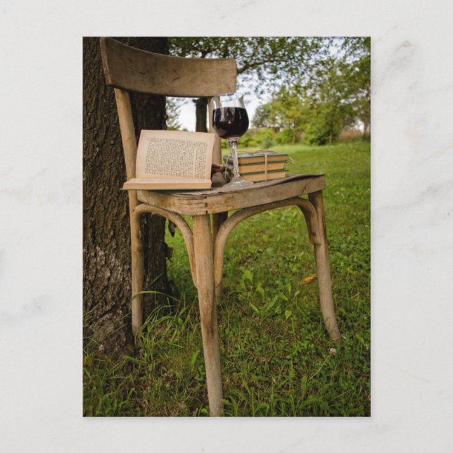 Book and Wine Postcard (Front)