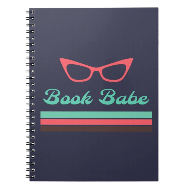 Book Babe with Cat Eye Glasses and Colour Bars (Front)