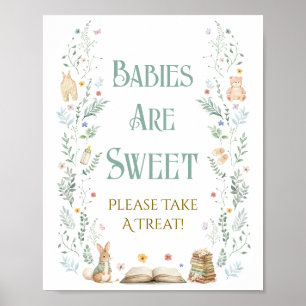 Book Baby Shower Babies are Sweet Favour Poster