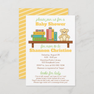Book Baby Shower Books for Baby Invitation