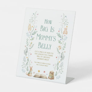 Book Baby Shower How Big is Her Belly Game Pedestal Sign